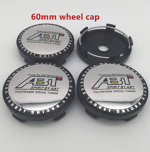 4pcs 56mm 60mm 65mm 68mm Abt Car Wheel Center Hub Cap Badge Covers Emblem Sticker Car Styling Accessories Johx