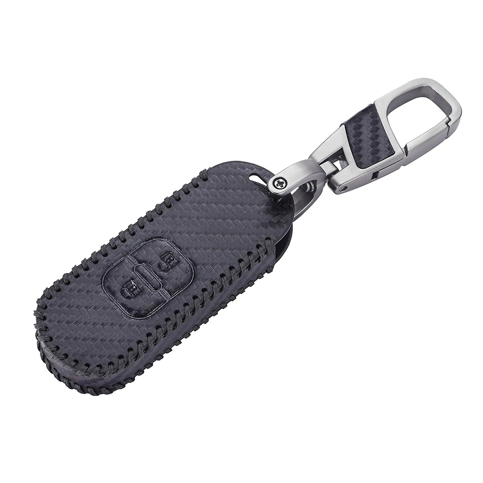 Leather Car Key Case Keychain Replacement Shell for Mazda CX-4 Black