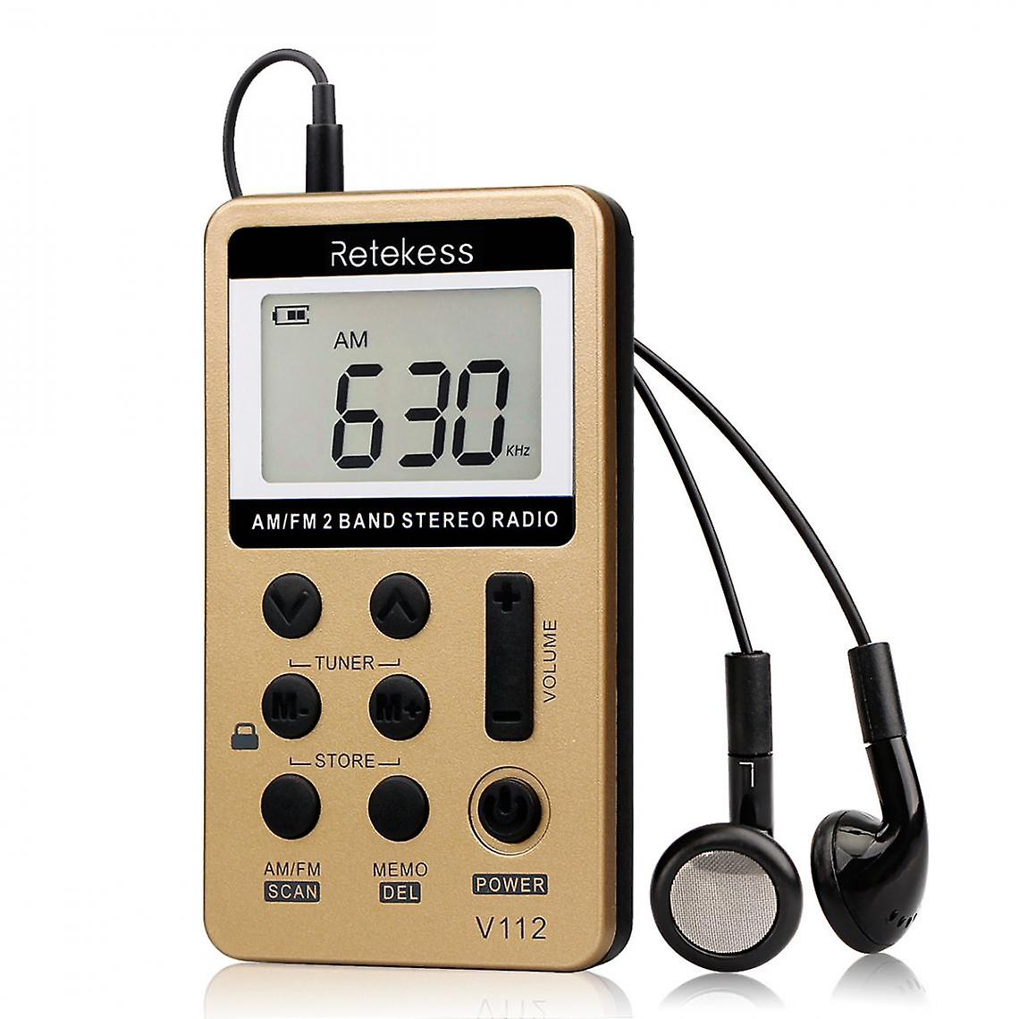 Mini Portable Handheld Radio Fm Am 2 Band Digital Pocket Radio Receiver Headset Speaker For Walkman Go Hiking | Portable Fm | Portable Radio Portable