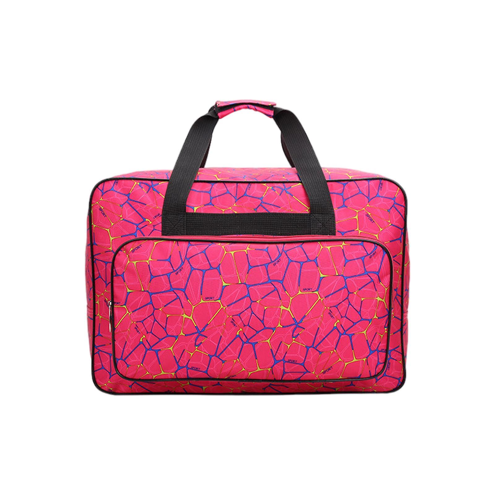 Multi-Function Sewing Machine Storage Bag Dust Cover Handbag Holder Rose red