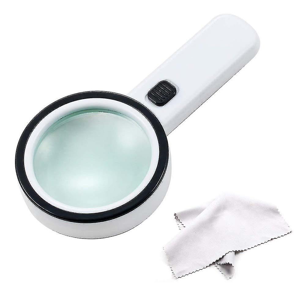 30x High Handheld Strong Magnifying Glass With 12 Led Light,best Jumbo Size Illuminated Magnifier