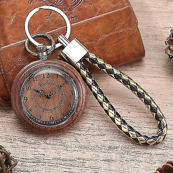 Mode Vintage Holz Quarzwerk Holz Gehäuse Taschenuhr uhren