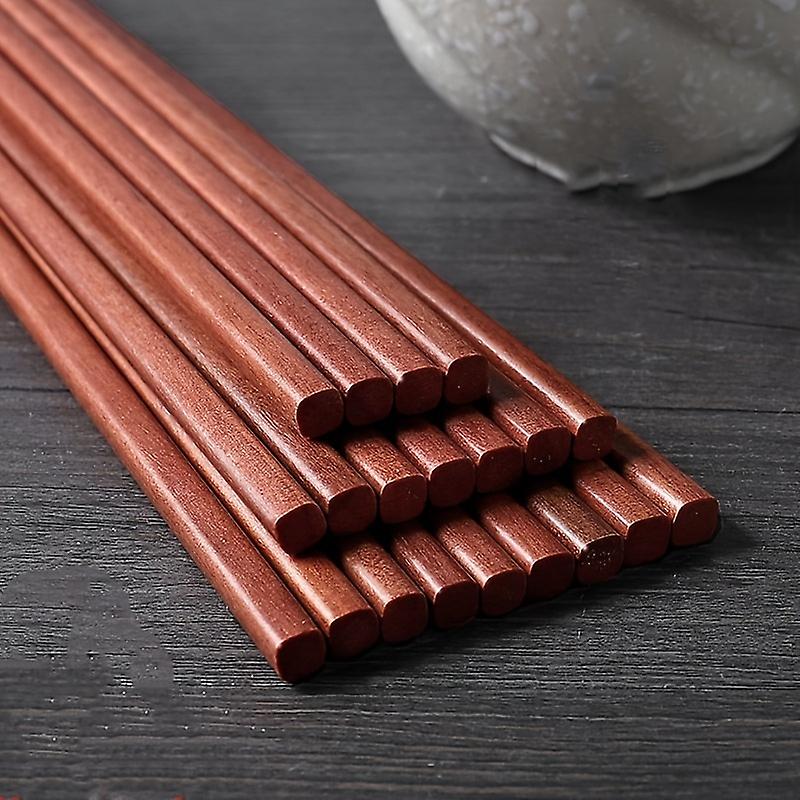 5pairs Of Red Sandalwood Chopsticks - No Paint No Wax Log Color - Healthy Tableware For Chinese Food