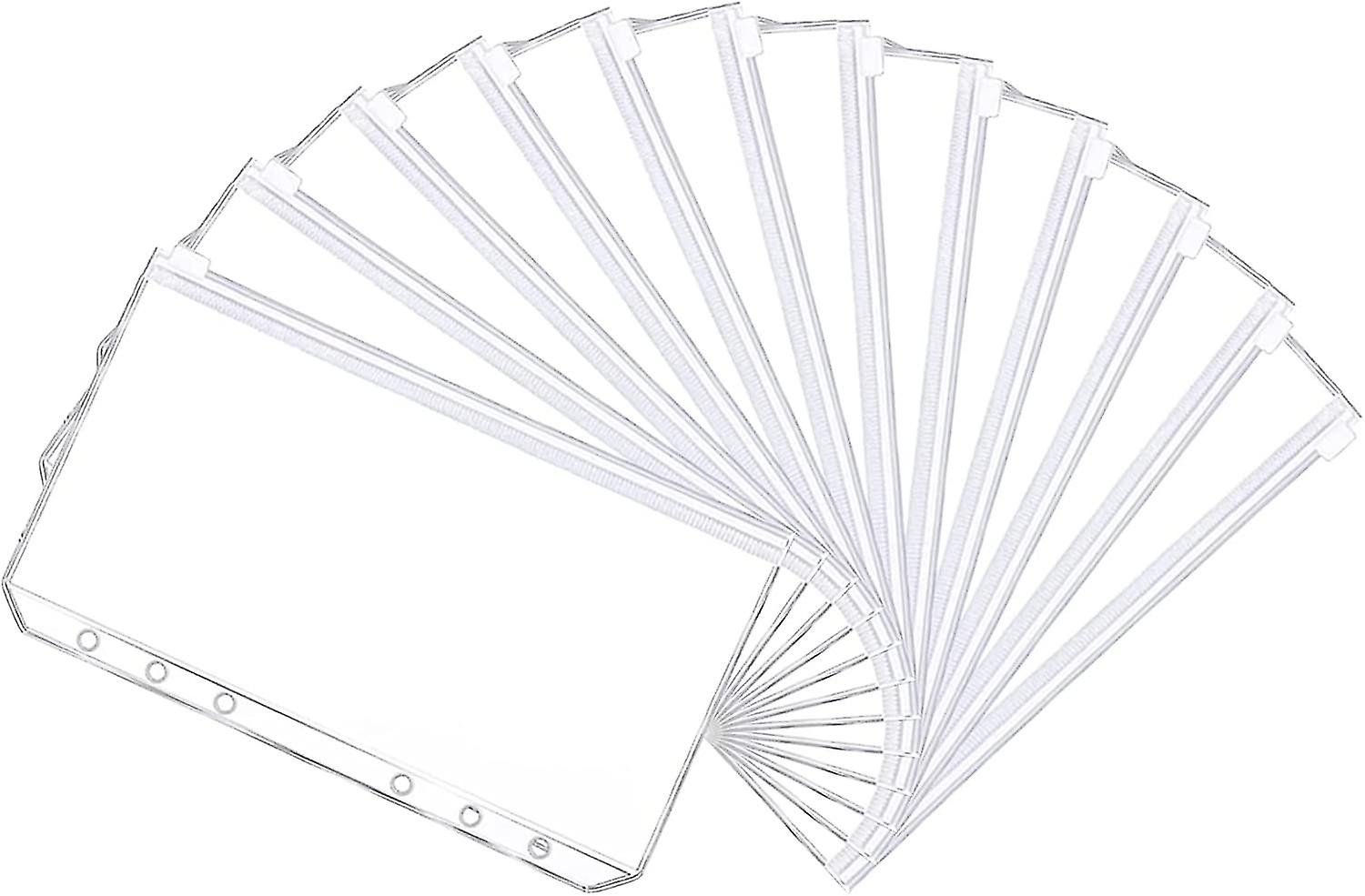 Zipper Files Waterproof Folders, 6 Holes Zipped Bags With Mobile Leaves Of Documents (a5 12pcs)