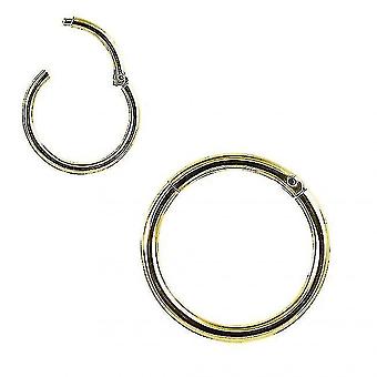 9 Karat massives Gelbgold 7 mm klassischer aufklappbarer Segment-Clickerring