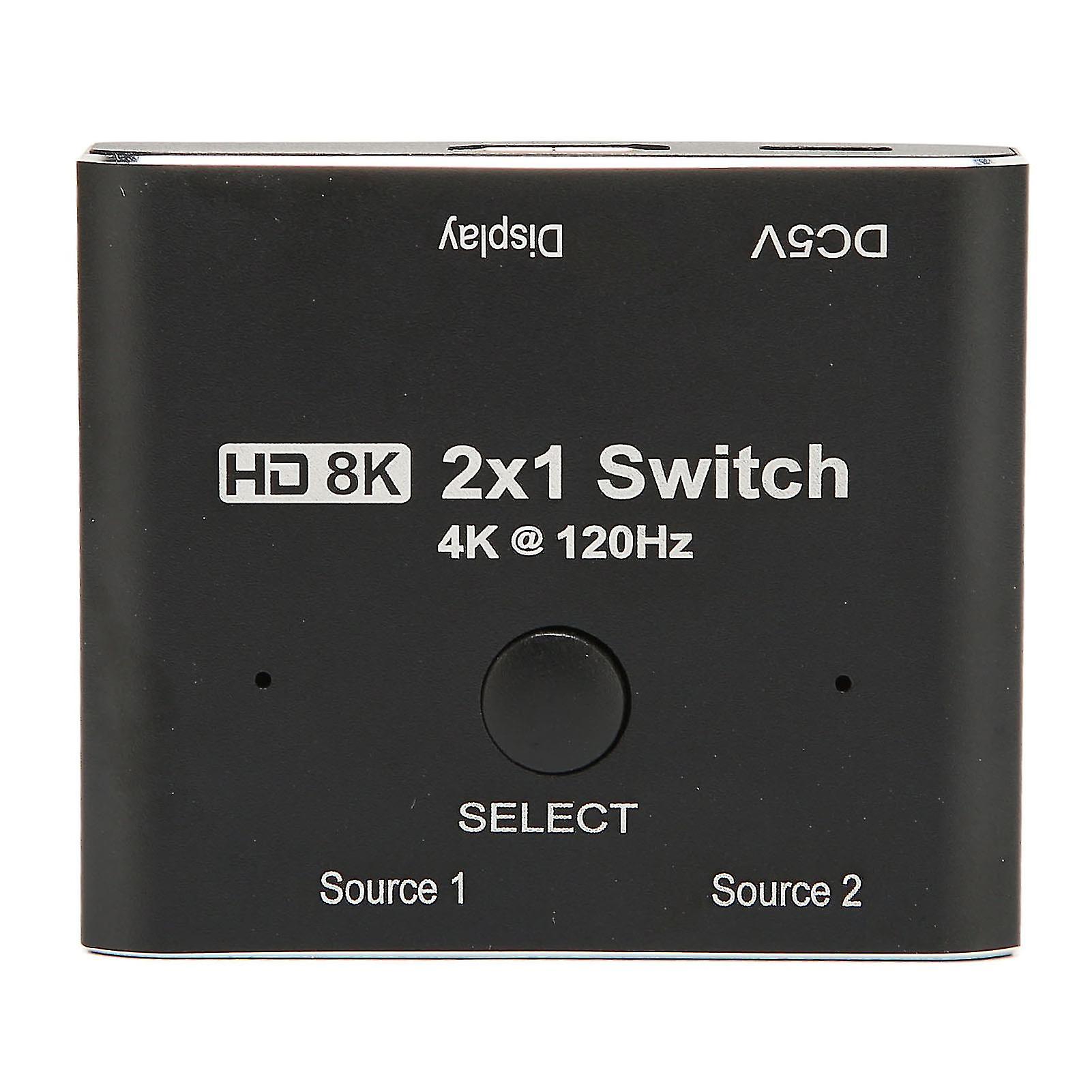 HD Multimedia Interface Switcher Aluminium Alloy 2 Way 8K 48Gbps HD Multimedia Interface 2.1 Switcher for Xbox for PS5