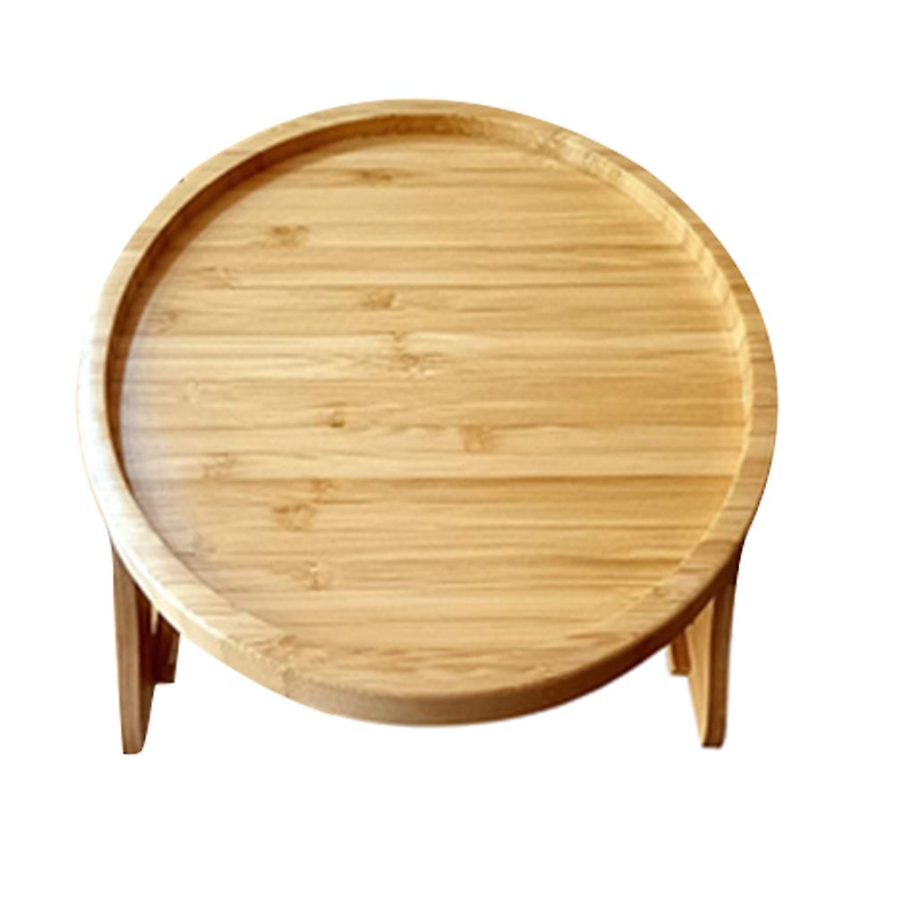 Clip On Tray Sofa Table Portable Couch Arm Tray Table Natural Bamboo Sofa Armrest Clip On Tray for Eating and Drink