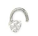 14Kホワイトゴールドスパークルカットラブハートボディピアスジュエリーノーズスクリュー-ボディピアス-女性用スクリュー