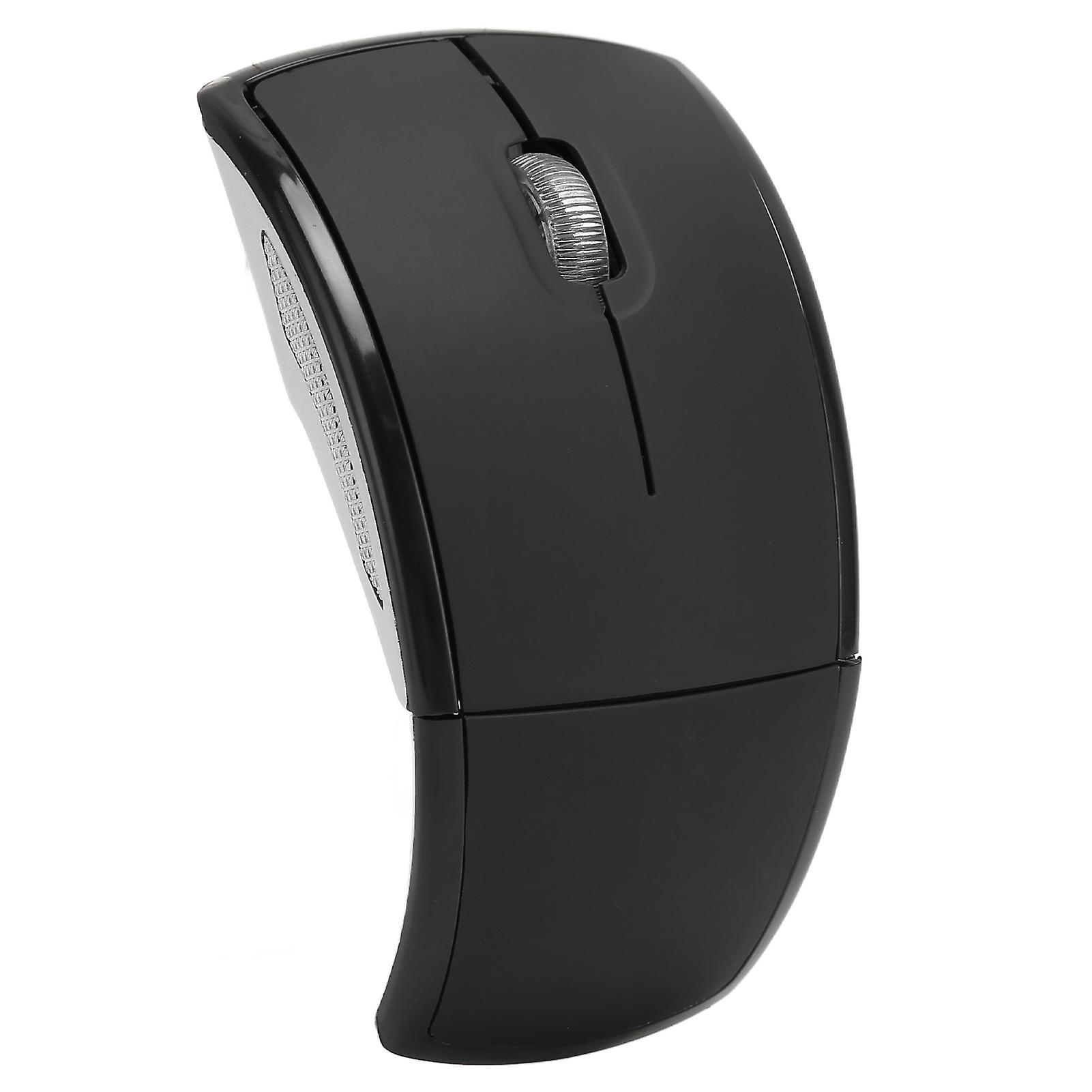 Folding Wireless Mouse Portable Compact 2.4G Wireless Folding Mouse 1600dpi Matte Office Gaming Mouse Black 