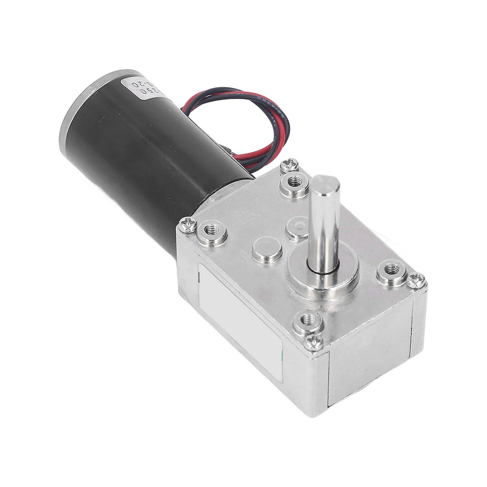 DC Geared Motor Small 18W Large Torsion Reversible Turbine Worm Speed Reduction Motor with Self Locking DC12V 0‑200RPM Per Minute