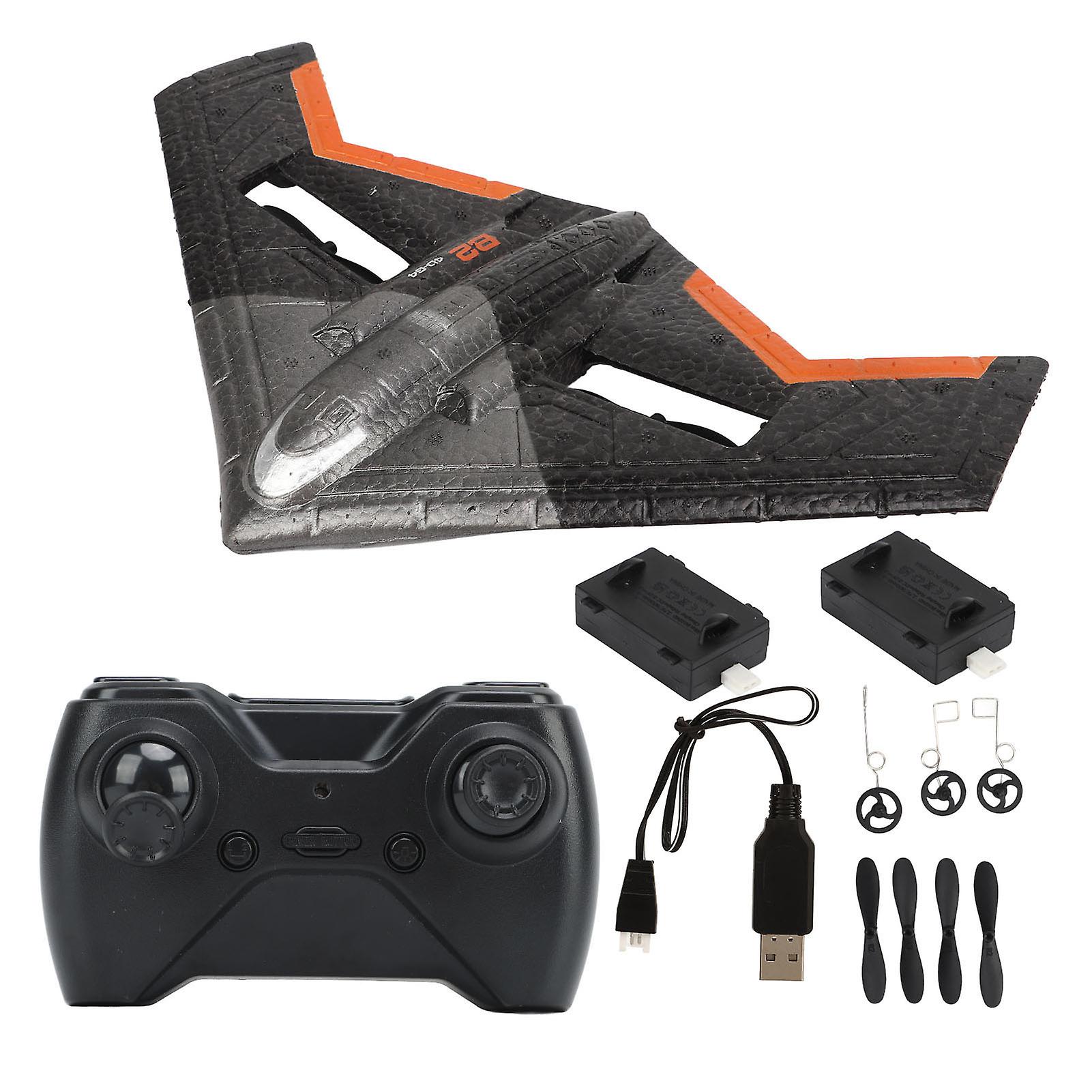 2.4Ghz RC Glider Airplane Model Collision Resistance Gliding Remote Control Airplane Toy for Children Orange 3 batteries