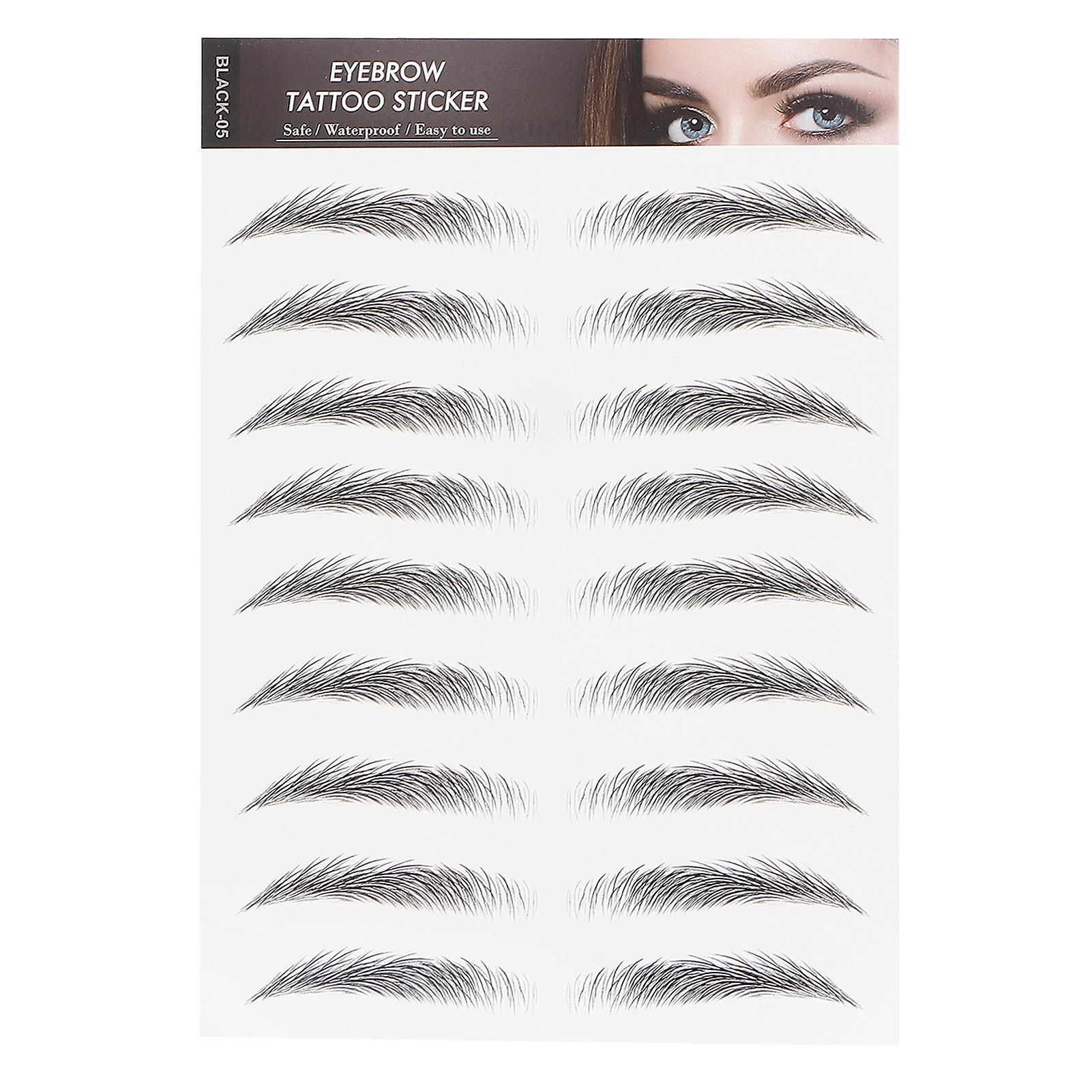 Autocollant de tatouage pour sourcils longue durée, portable et ménager, pour femmes, noir-05