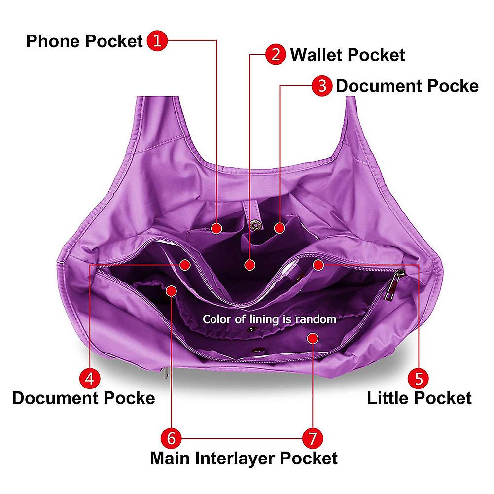 Multi Function Large Tote Nylon Shoulder Handbag Waterproof Tote Bag Travel Shoulder Bag