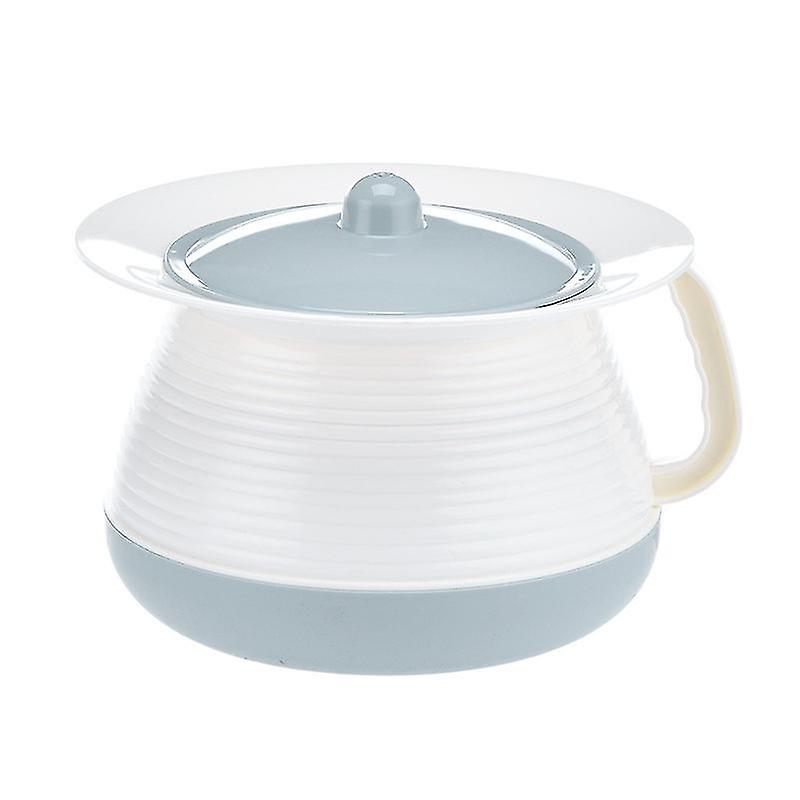 1pc Plastic Elder Chamber Pot Household Spittoon Simple Spittoon With Lid Handleblue