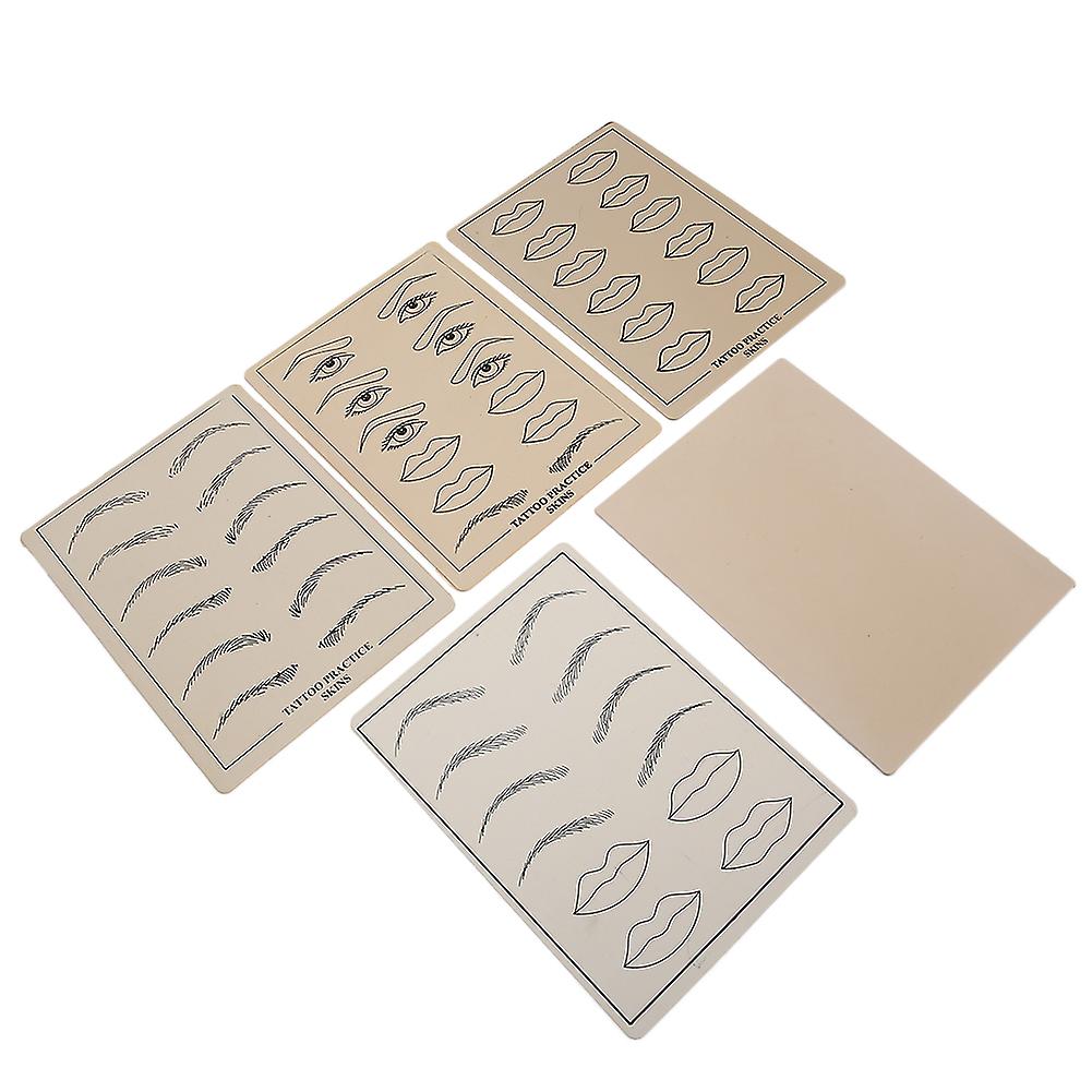 5pcs Set Muti Functional Microblading Practice Skin Soft Skin Makeup Practice Silicone Tools