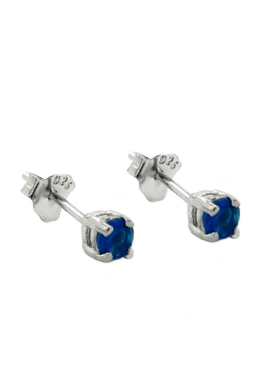 Stud Earrings Crystals 3mm Bluee Silver 925 - Gl92451