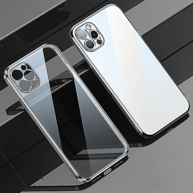 Sulada Silicone Edge Frame + Tpu Case For Iphone 13 Pro Max Silver