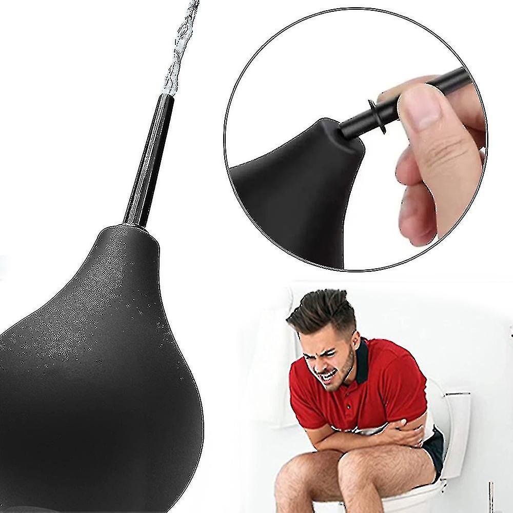 220ml μαύρο κλύσμα βολβών κιτ καθαρό πρωκτικό ντους με το ακροφύσιο για Unisex άνδρες γυναίκες παχέος εντέρου καθαρισμού-yvan