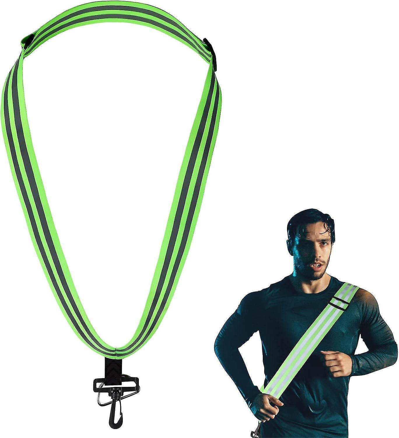 Reflective Sash With Clip For Running: High Adjustable Walking Belt