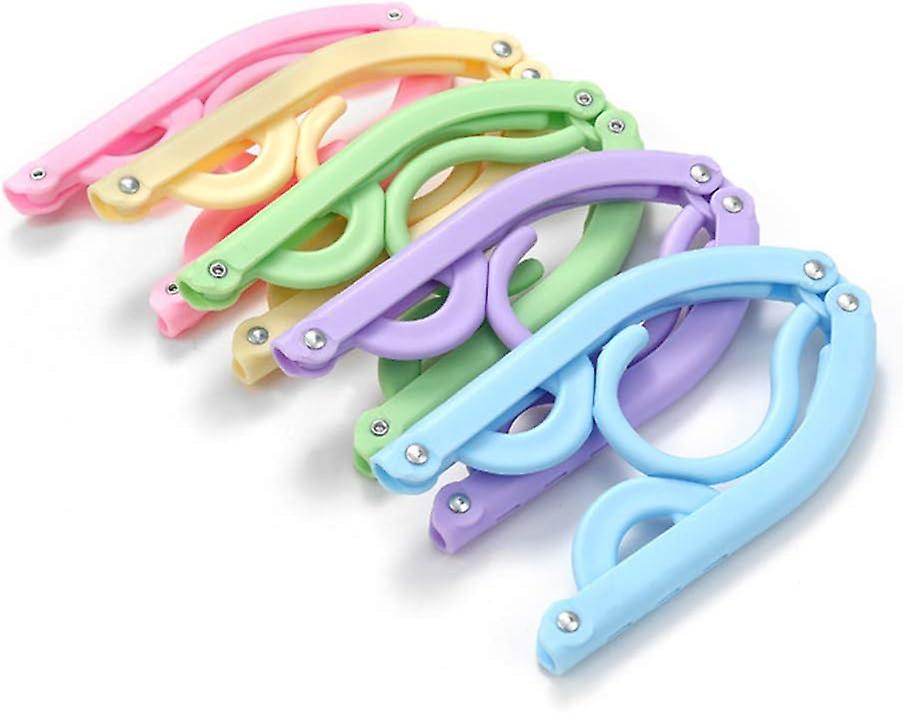20-Pack Portable Folding Travel Clothes Hangers - Space Saving Foldable Drying Rack (Nordic Colors) - View #10