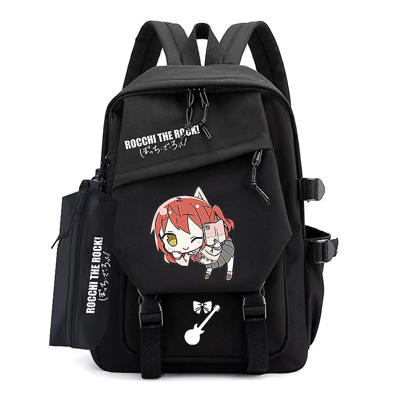 أنيمي Bocchi الصخرة حقائب مدرسية للطلاب ذات سعة كبيرة حقيبة سفر حقيبة سفر عارضة حقيبة ظهر كمبيوتر محمول