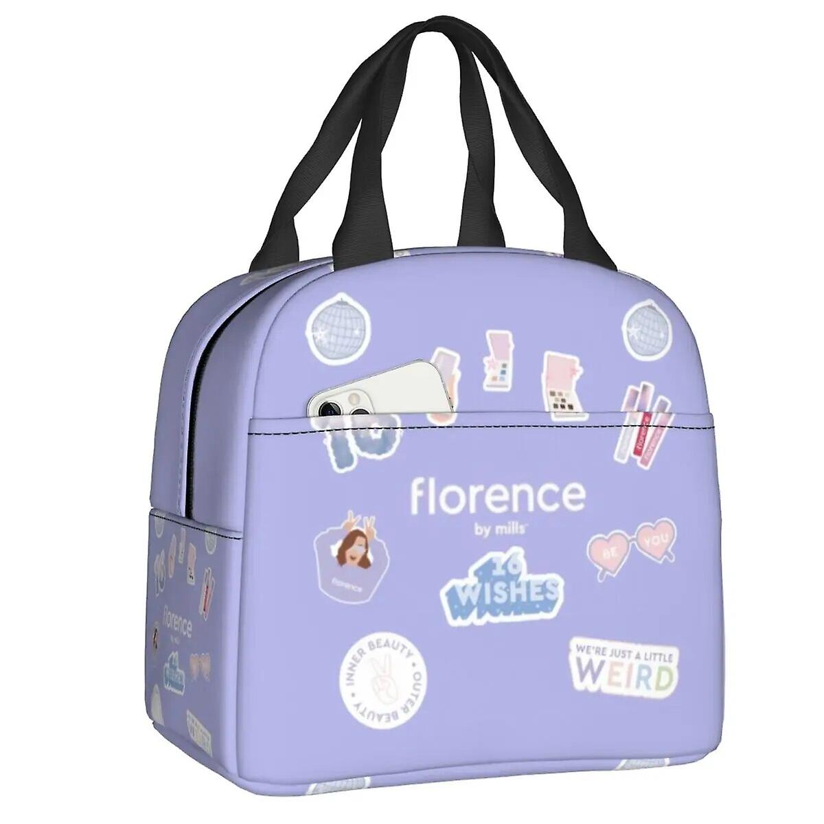 مخصص فلورنسا بواسطة ميلز حقيبة الغداء المرأة الحرارية برودة معزولة مربع الغداء للبالغين مكتب العمل نزهة الغذاء حمل أكياس