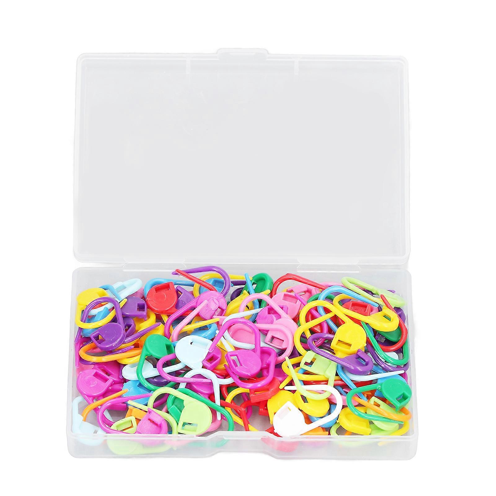 100pcs Stitch Markers Box Packaging Colorful Plastic Material Crochet Locking Markers For Marking Counting