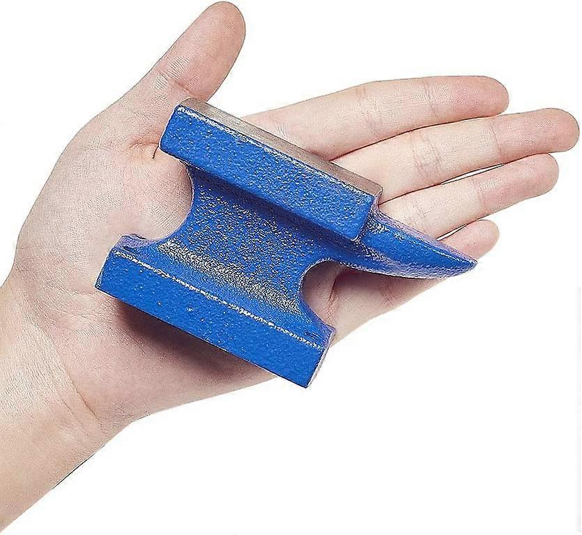 1 Piece DIY Iron Bench Anvil Tools, Iron Horn Anvil Bench Block for Jewelry Making, Blue, 9.2x3.5x5.5cm
