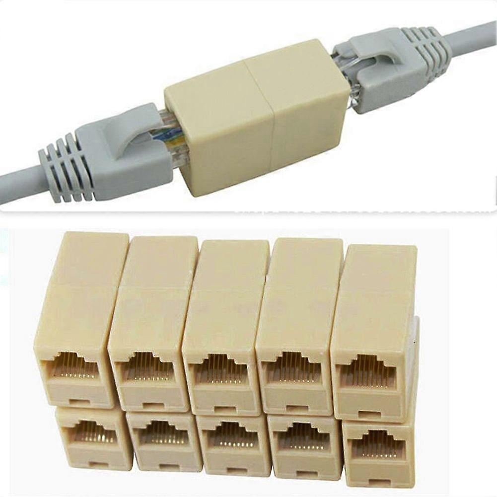10 Pcs Network Ethernet Dual Straight Head Lan Cable Joiner Coupler RJ45 Extender Network Cable Connector