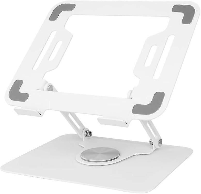 Laptop Stand with 360 Rotating Base, Adjustable Ergonomic Stand (White)
