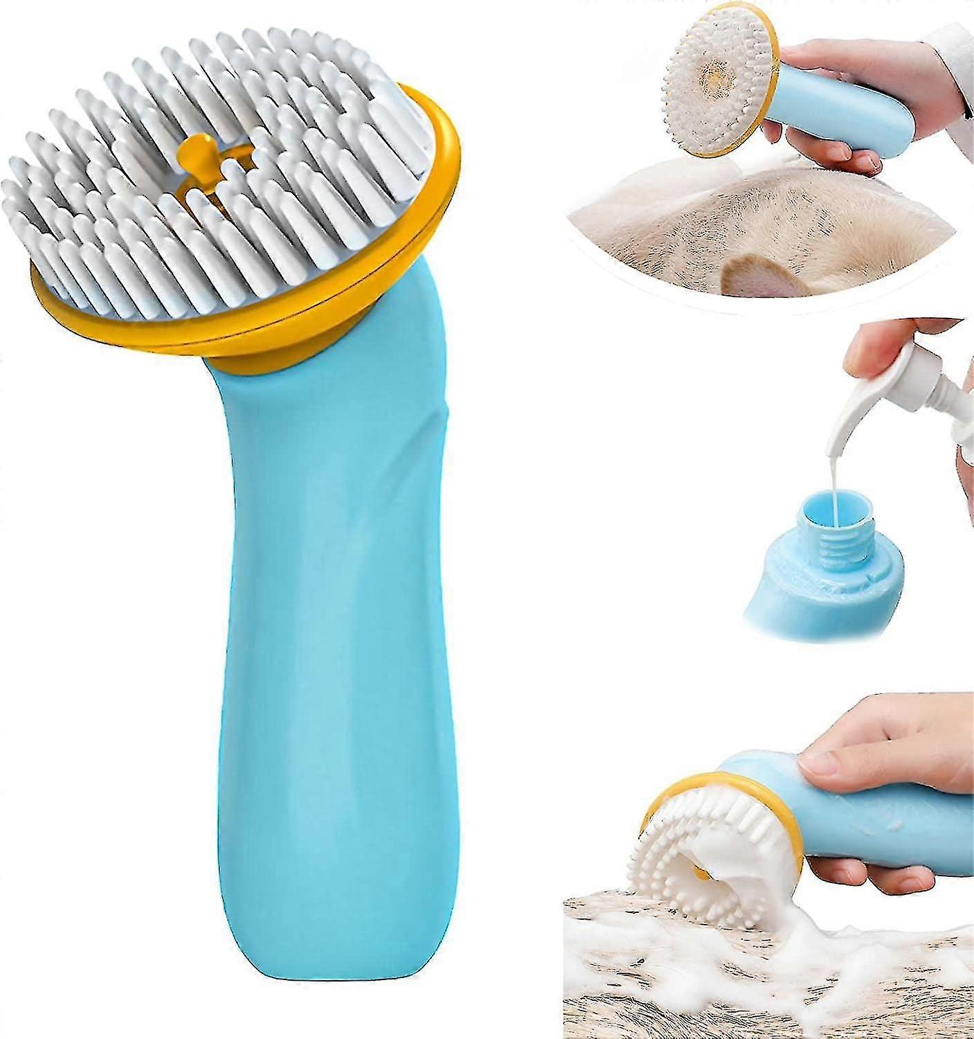 מברשת הסרת שיער לכלבים מברשת עיסוי רחצה רכה לכלבים ולחתולים - מברשת להסרת שיער של טיפוח חיות מחמד מסירה בעדינות מעיל תחתון רופף (כחול) (1 יחידות) (1 יחידות)