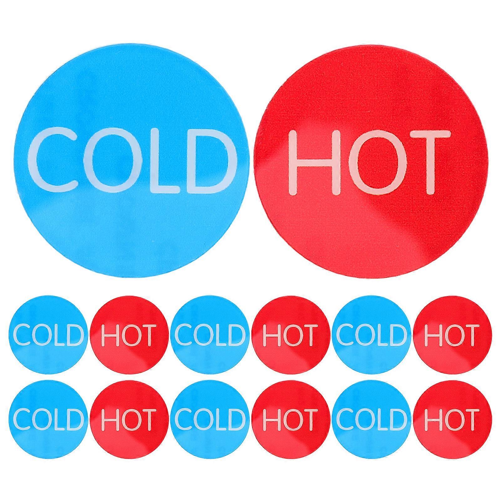 10 paires de signes d’eau chaude froide Robinet autocollant en acrylique Signe indicateur chaud et froid
