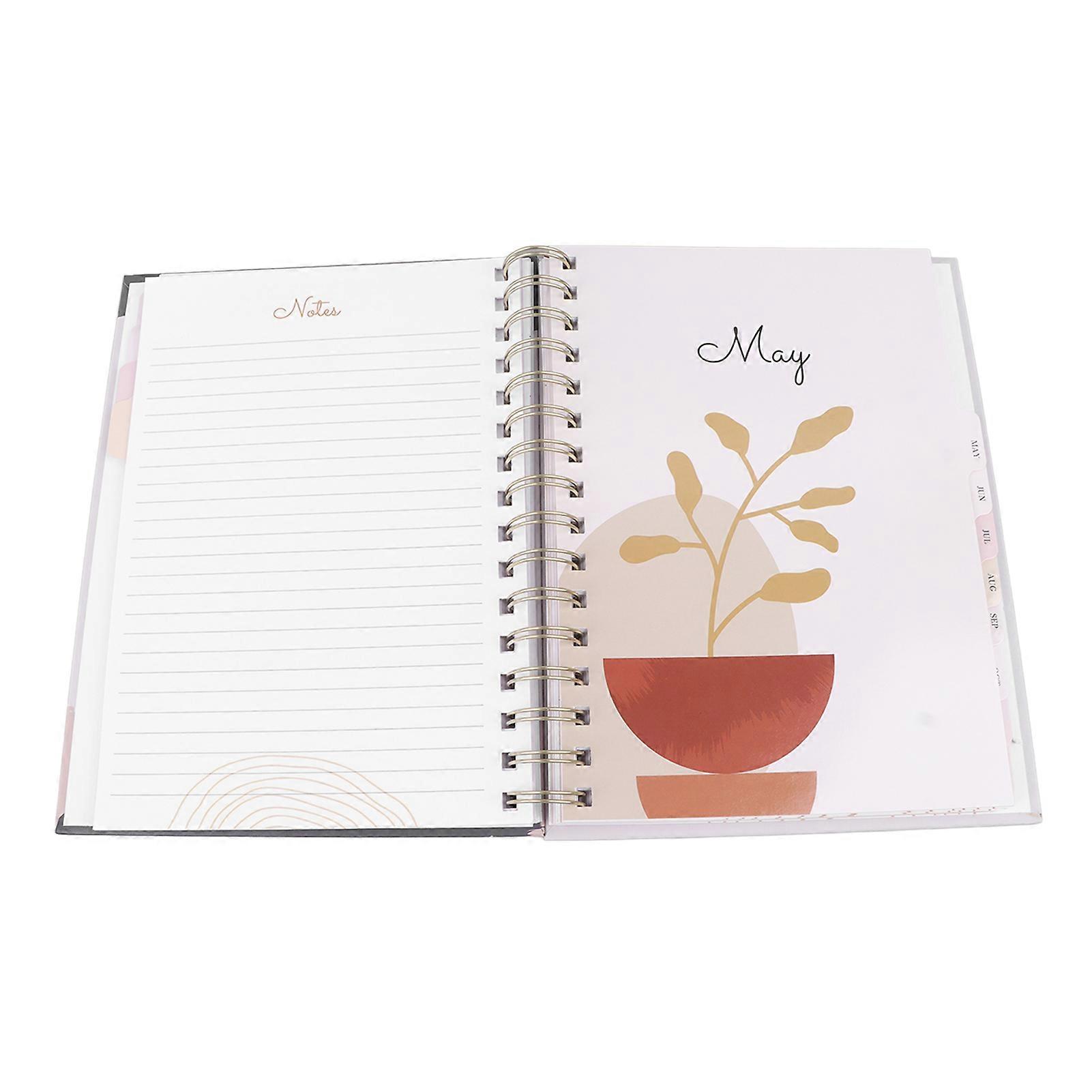 Monthly Planner A5 Twin Wire Binding Year Weekly and Monthly Planner Calendar Book with Monthly Tabs