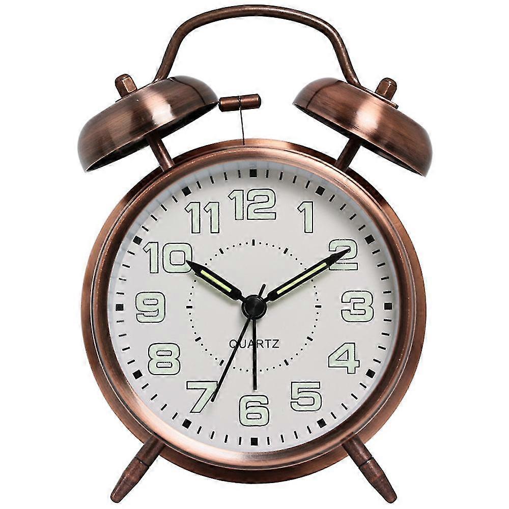 Loud Alarm Clock For Heavy Sleepers Adults,4 Inch Silent Non-ticking Quartz With Backlight,twin Bell (blue)