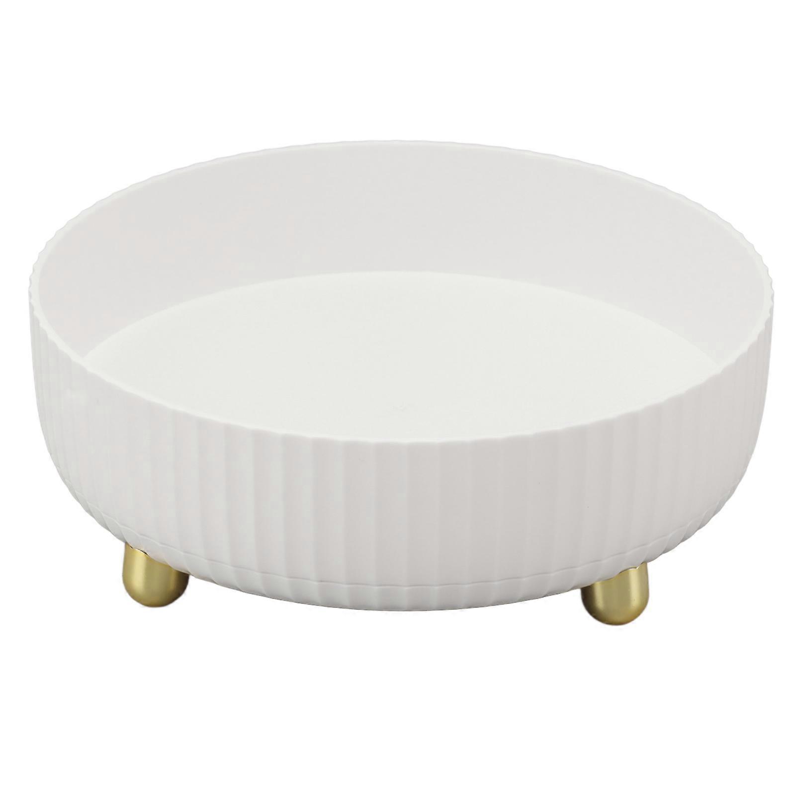 360 درجة الدورية تخزين رف منظم جولة مستحضرات التجميل التوابل الرف لخزانة المطبخ المخزن ، أبيض