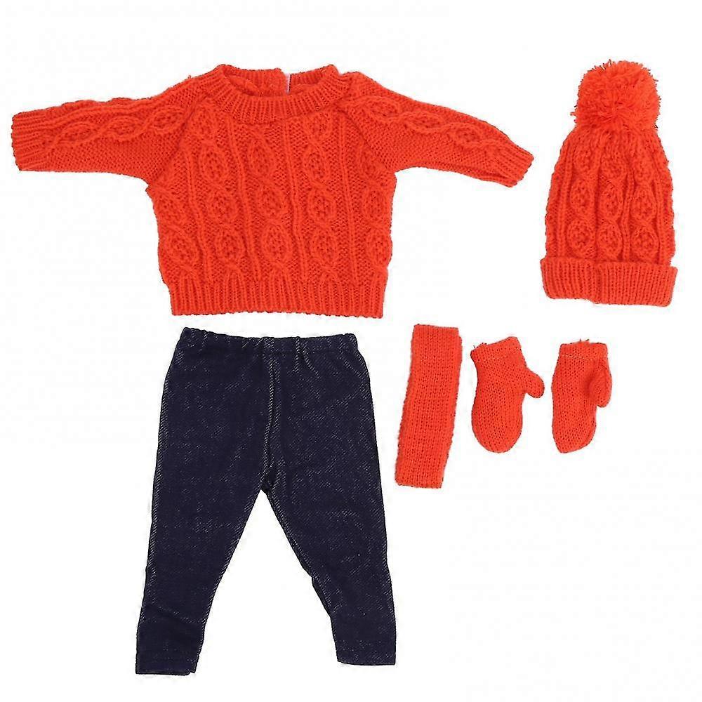 Roupas de boneca camisola calças chapéus cachecol luvas acessórios para boneca de 18 polegadas
