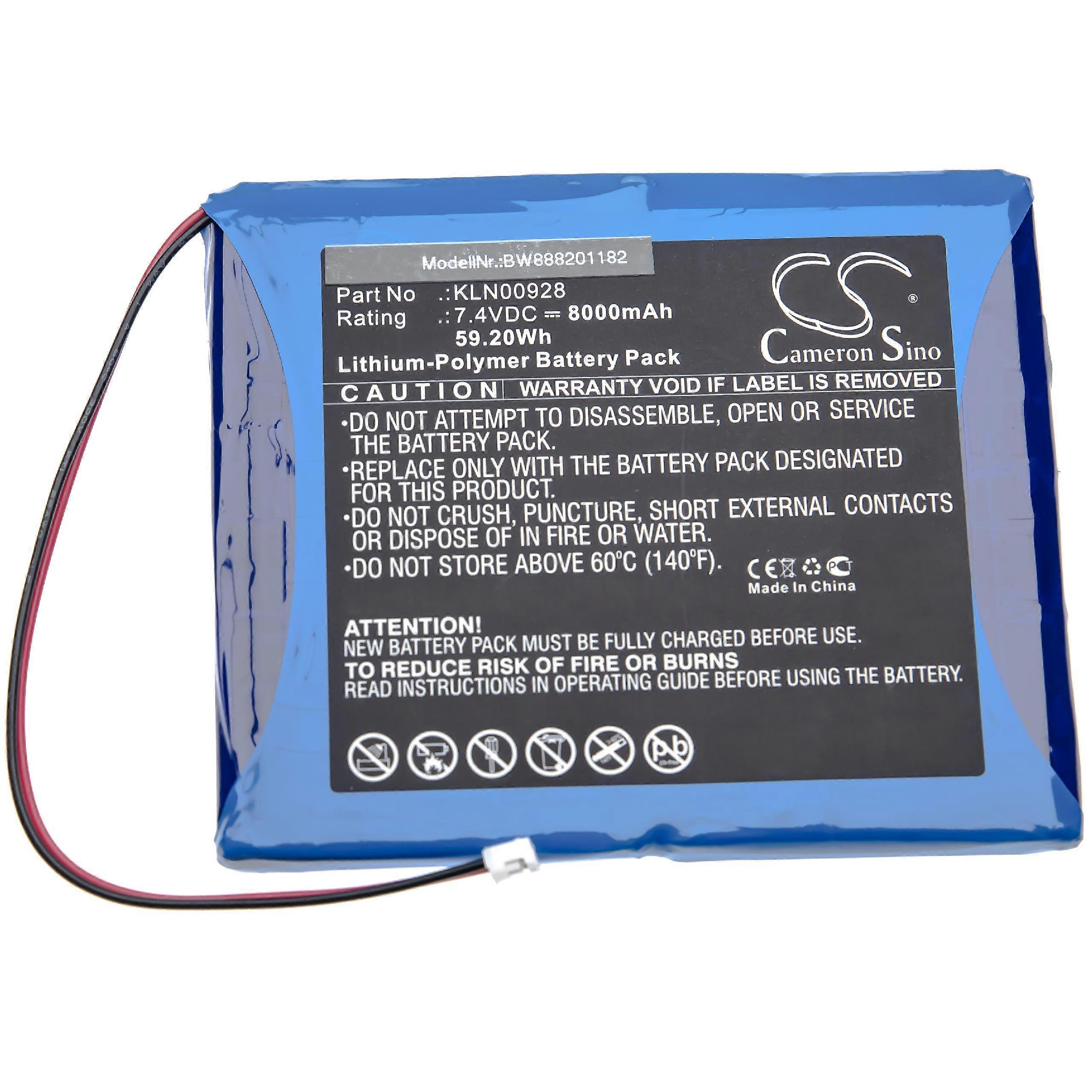 vhbw Akku kompatibel mit Trimble SPS851 Modular Receiver, SPS852 Modular Receiver, SPS850 Modular Receiver Messgerät (8000 mAh, 7,4 V, Li-Polymer)