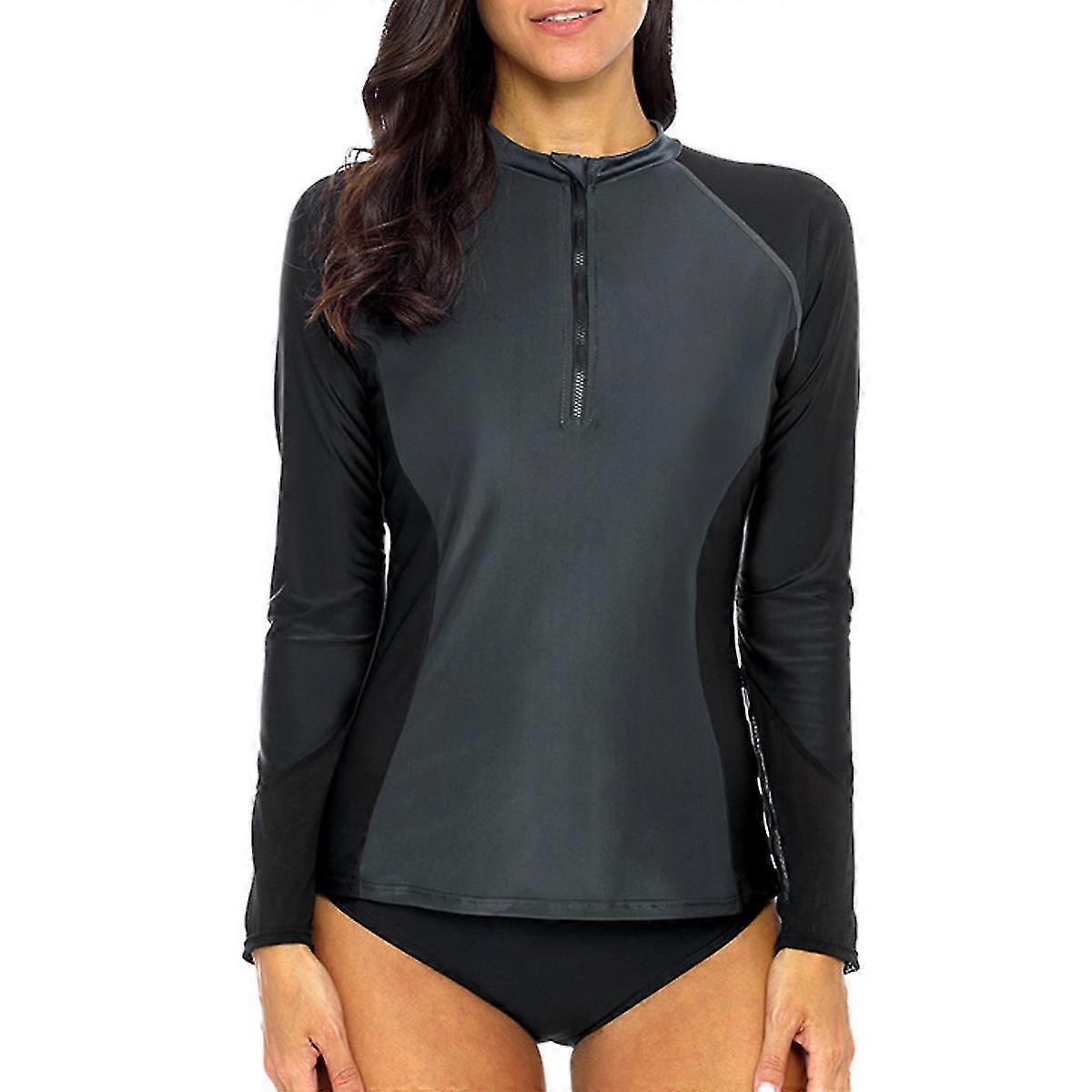 Kadın Uzun Kollu UV Güneş Koruma Döküntü Muhafız Gömlek Mayo Kadınlar için Üst