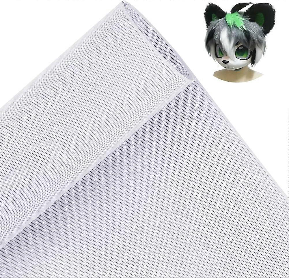 Custom Fursuit Eye Mesh 39x11.8inch White PVC Net 0.45mm Thick Waterproof Printable Mesh for Furries Cosplay Props Fursuits Craft Making Hole: 0.8mm