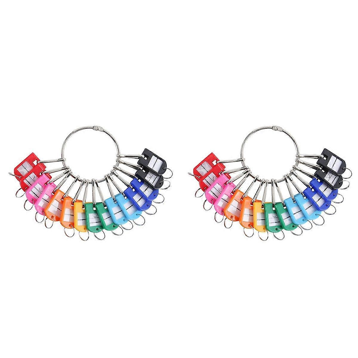 Portable Metal Ring Key Organizer with 40 Spring Hooks & Key Tags with Ring and Label Window