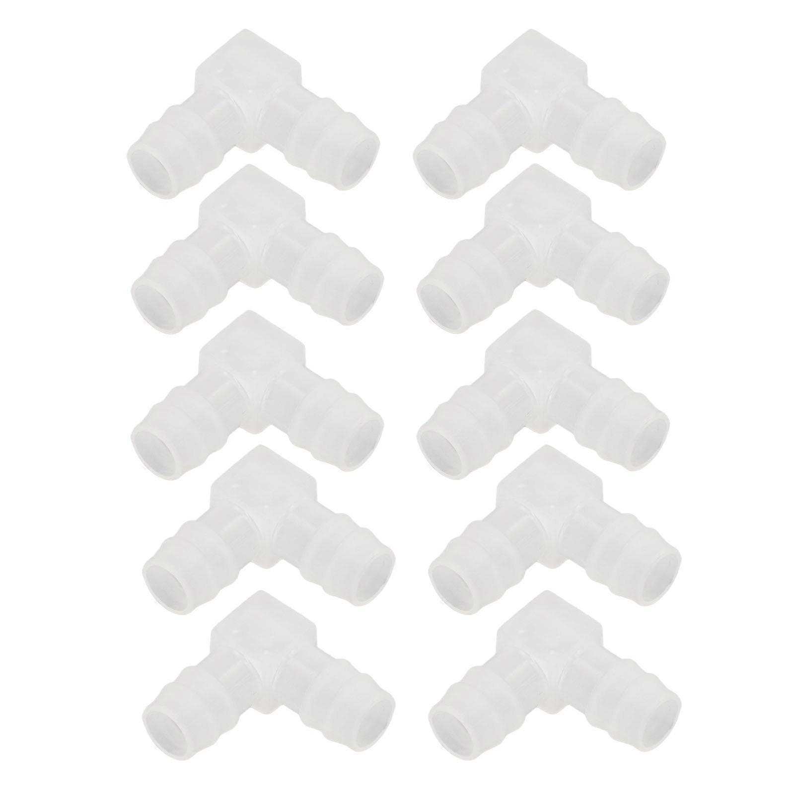 10Pcs Plastic Hose Joint 90 Elbow Bend PP Non Toxic Odorless L Pipe Connector for Aquarium Laboratory 16mm / 0.63in
