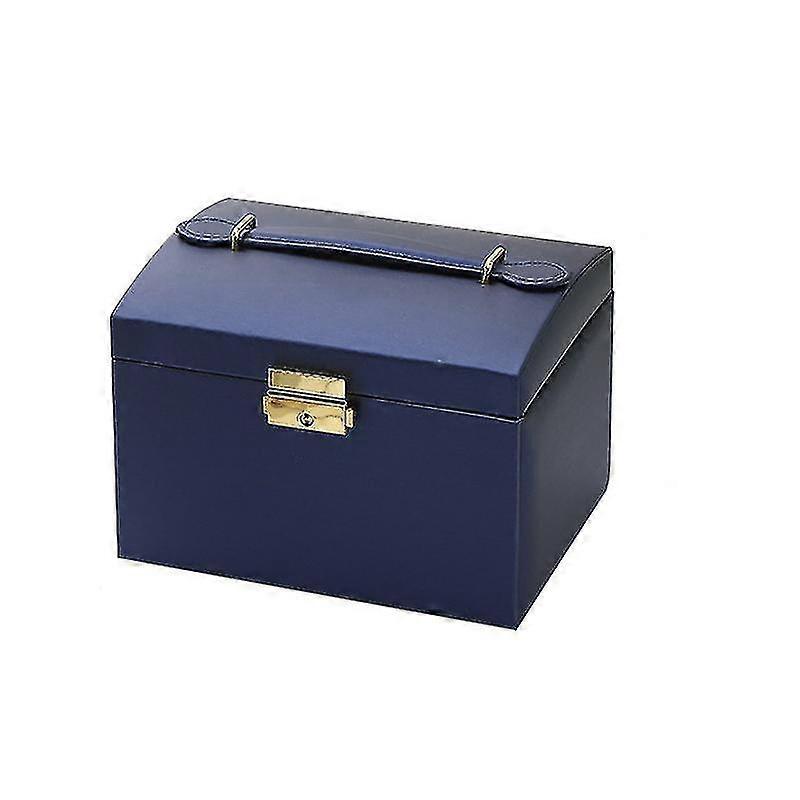 bjxy large capacity three-layer jewelry box storage box with lock