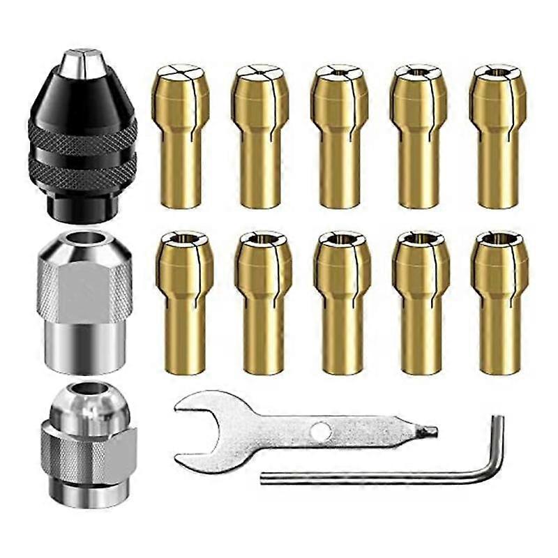 Drill Chuck Collet Set, 28 Pcs Chuck Collet Kit(1/32 - 1/8Inch)Replacement 4486 Drill Keyless Bit 4
