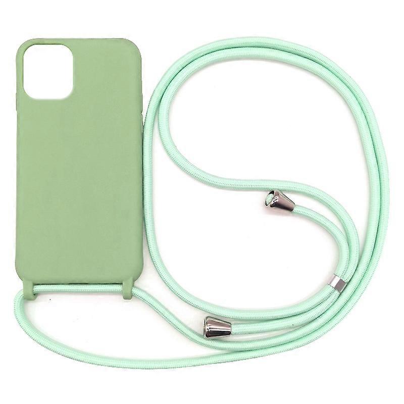 Custodia per telefono con cordino a tracolla per iPhone, copertura a tracolla in silicone guscio in TPU cordino regolabile custodia antiurto sottile ed elegante verde erba