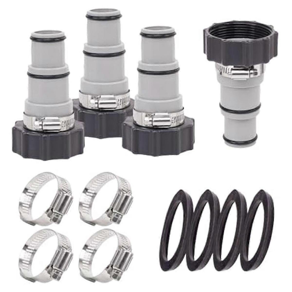 4Pack Pool Hose Adapter,Type A Pool Hose Connector for 1.5/1.25 Inch Vacuum Hose Adapters, Threaded Connection