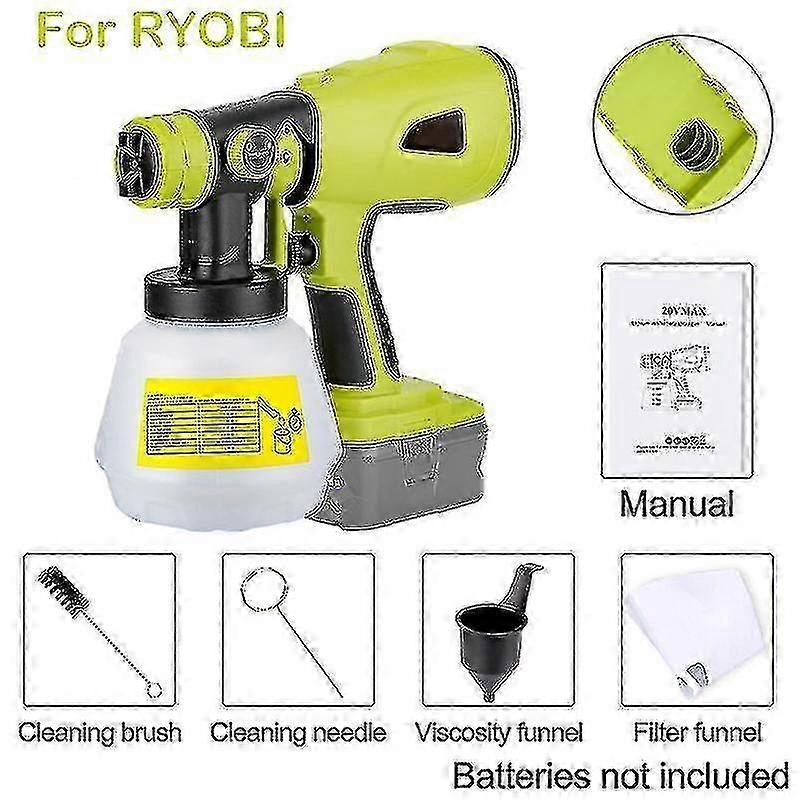 800ml ηλεκτρικό πιστόλι ψεκασμού για Makita/dewalt/milwaukee/18v μπαταρία ασύρματη αερογράφος επιστρώματος χάλυβα επίπλων ψεκαστήρων χρωμάτων - jjS