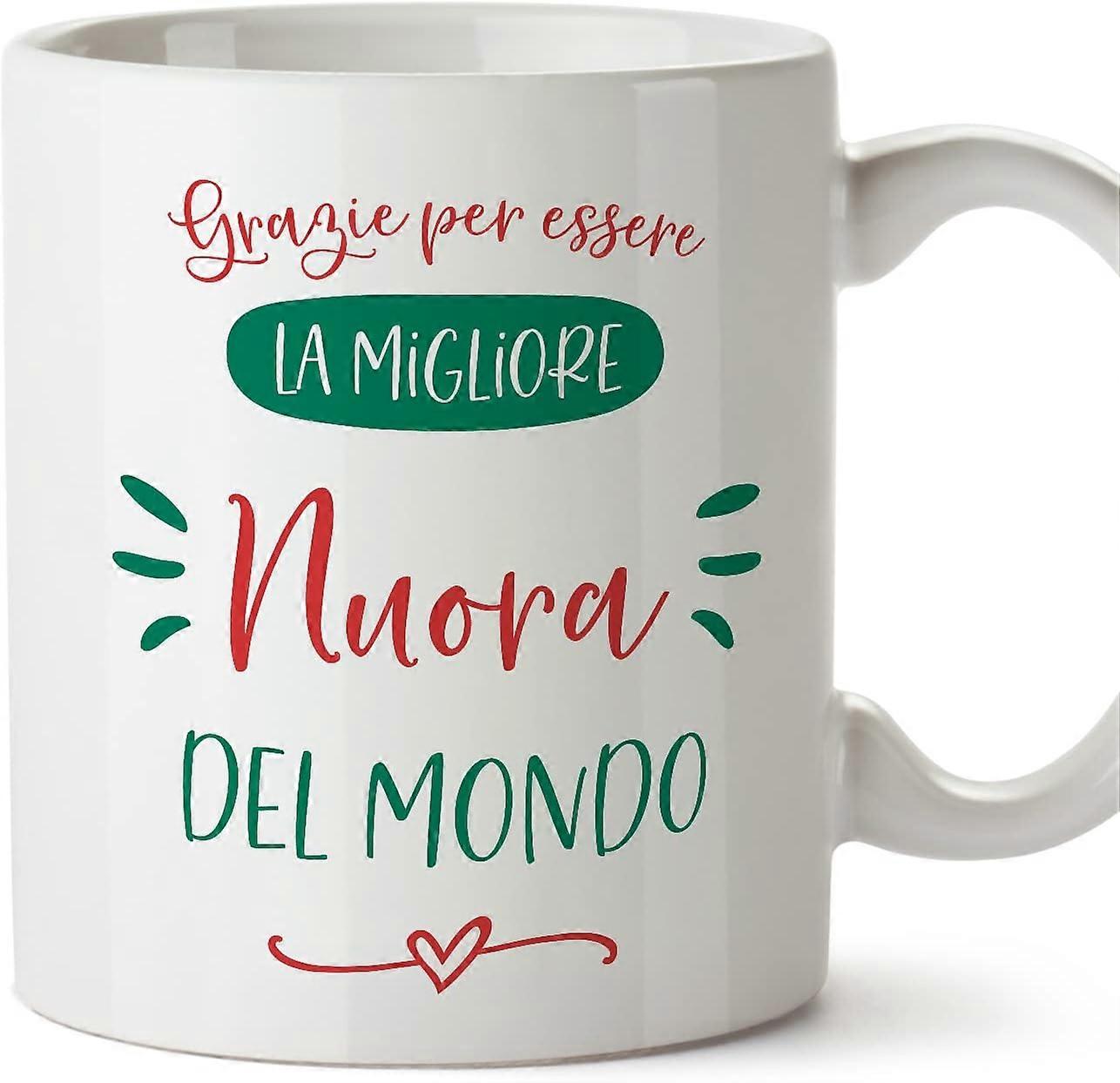 イタリアの義理の娘マグカップGrazie Migliore FAMIGLIA面白いギフトセラミック11オンスマグ