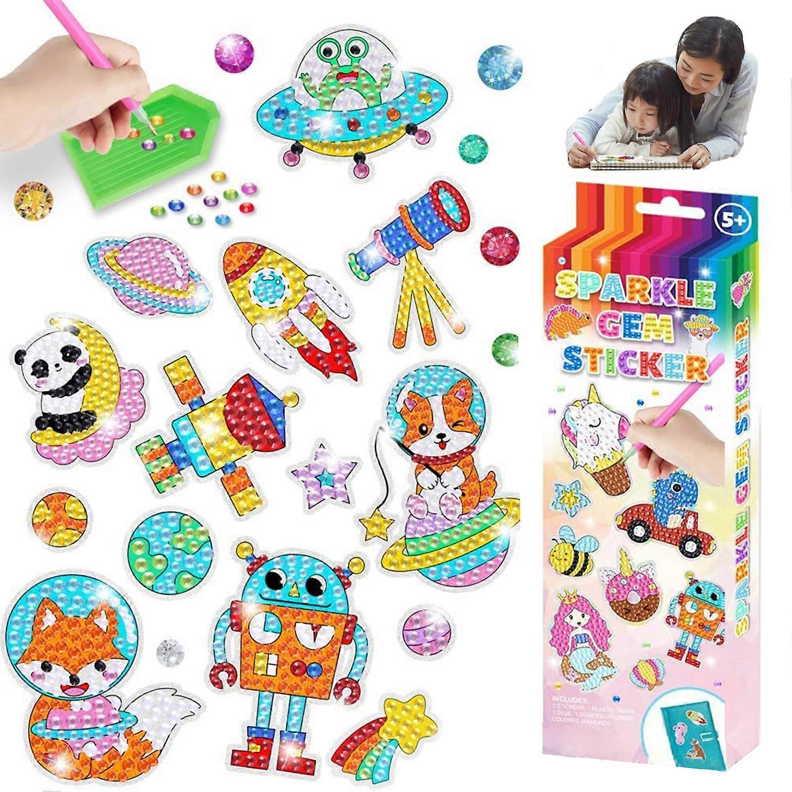 Handmade DIY Creative Diamond Stickers | Cute and Fun Animal Cartoon Mobile Phone Stickers | Diamond Stickers Kits for Kids