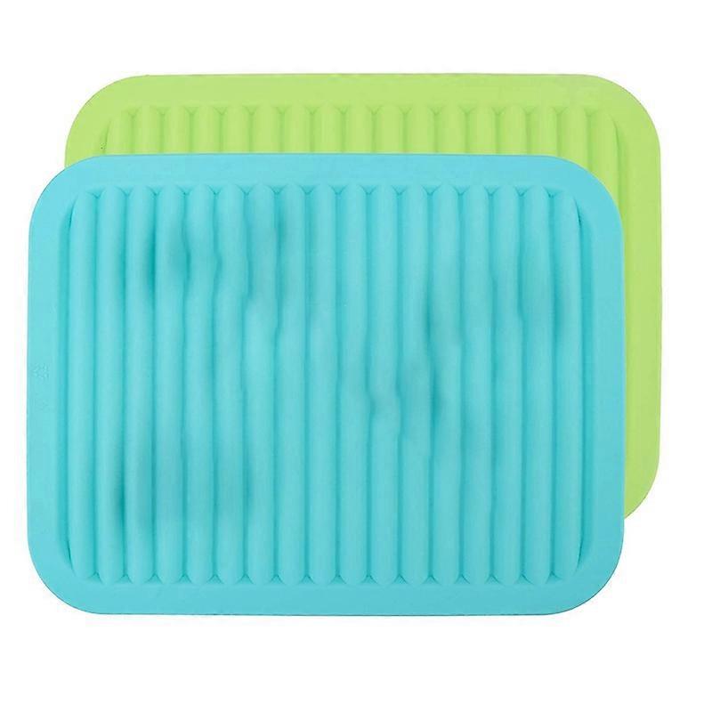 Silicone Trivets Dish Drying Mat, 2PCS Thick Wave Non-Stick Heat Resistant Insulation Hot Pot Pad
