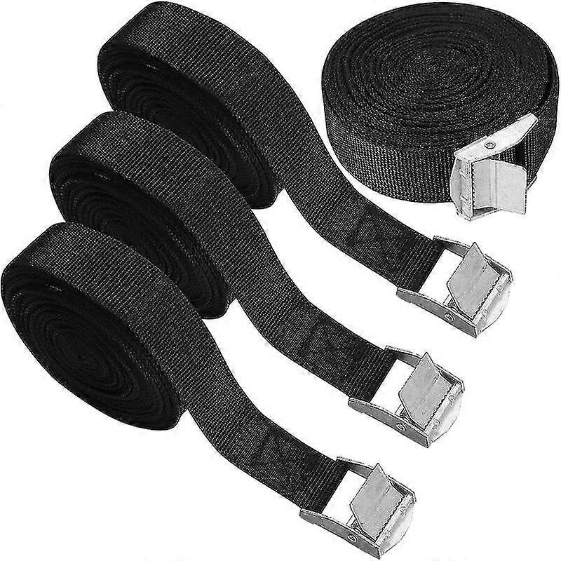 4 stykker ratchet lashing stropper, spenning stropper, justerbare holdestropper med spenne for å fikse motorsykkel / bil / sykkel carrier / bagasje-5m